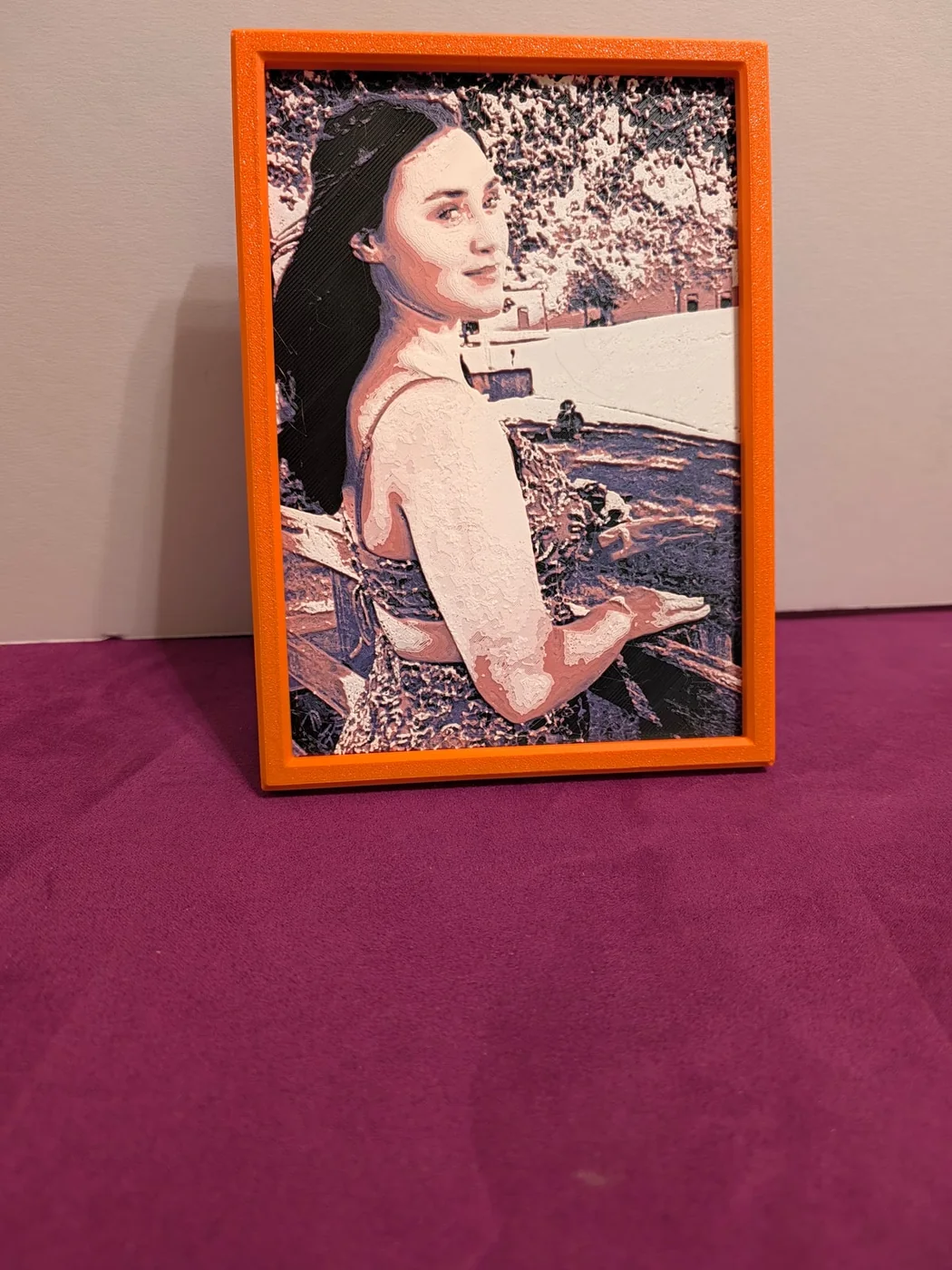 Personal photo printed as tactile framed artwork